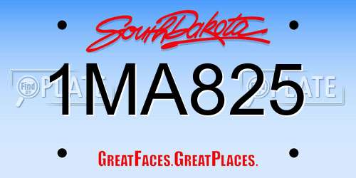 1MA825 South Dakota License Plate