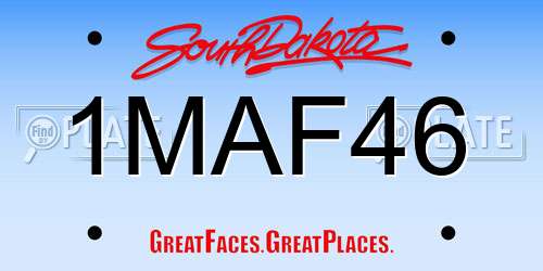 1MAF46 South Dakota License Plate