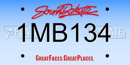 1MB134 South Dakota License Plate