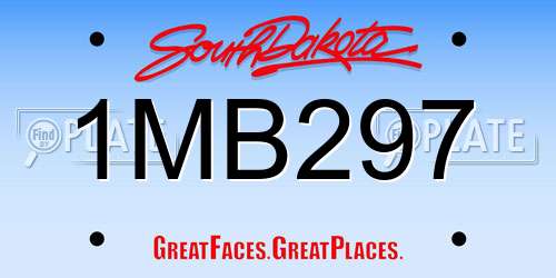1MB297 South Dakota License Plate