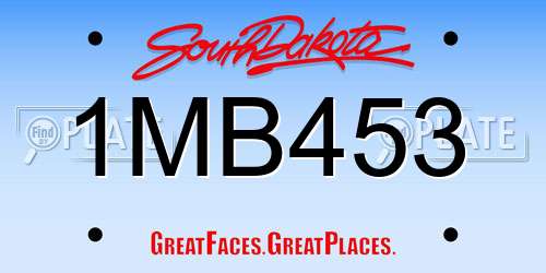 1MB453 South Dakota License Plate