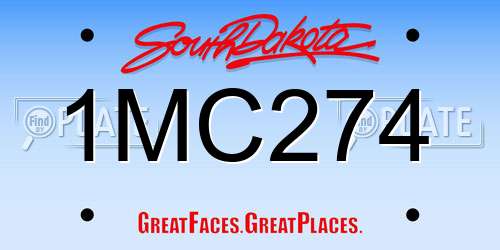 1MC274 South Dakota License Plate