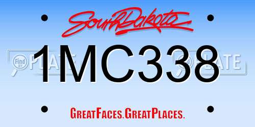1MC338 South Dakota License Plate