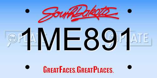 1ME891 South Dakota License Plate