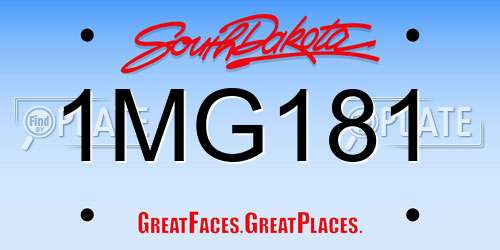 1MG181 South Dakota License Plate