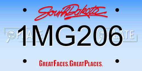 1MG206 South Dakota License Plate