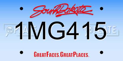 1MG415 South Dakota License Plate