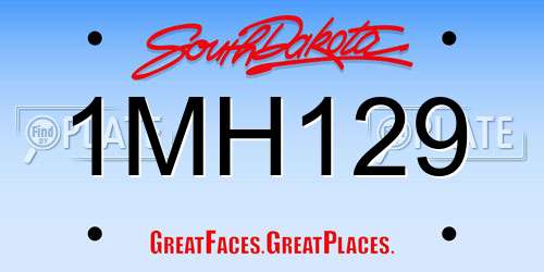 1MH129 South Dakota License Plate