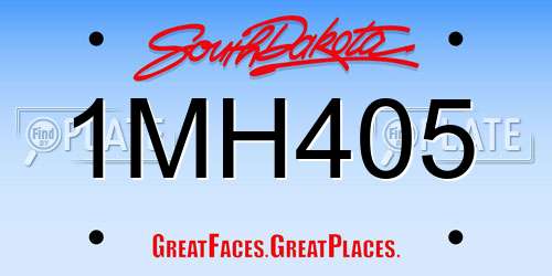 1MH405 South Dakota License Plate
