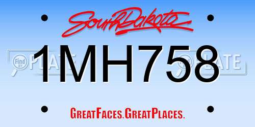 1MH758 South Dakota License Plate