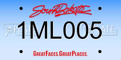 1ML005 South Dakota License Plate