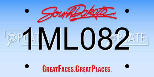 1ML082 South Dakota License Plate