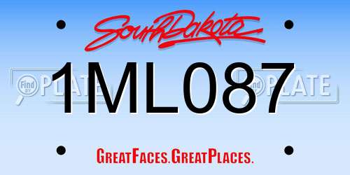 1ML087 South Dakota License Plate