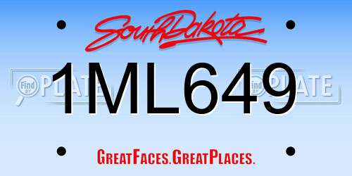 1ML649 South Dakota License Plate