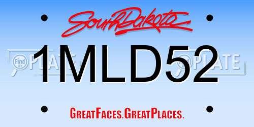 1MLD52 South Dakota License Plate