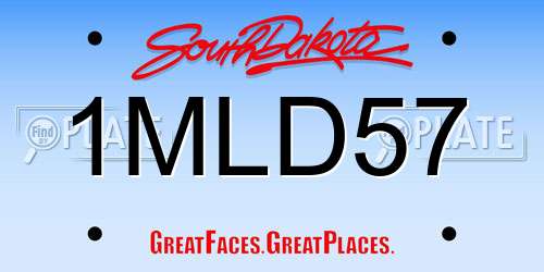1MLD57 South Dakota License Plate