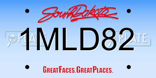 1MLD82 South Dakota License Plate