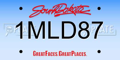 1MLD87 South Dakota License Plate
