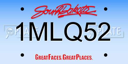 1MLQ52 South Dakota License Plate