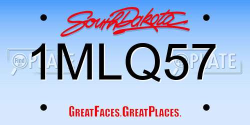 1MLQ57 South Dakota License Plate