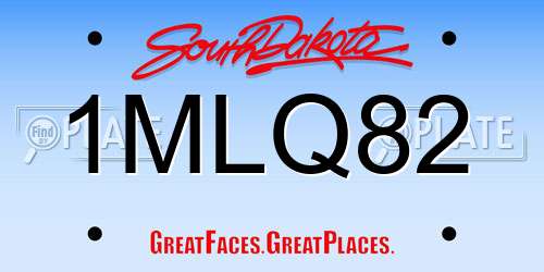 1MLQ82 South Dakota License Plate