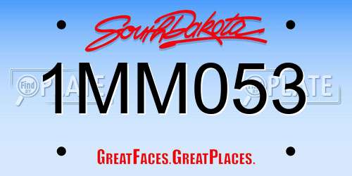 1MM053 South Dakota License Plate