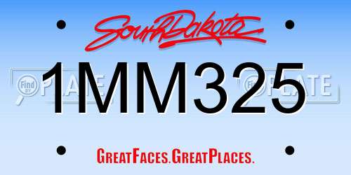 1MM325 South Dakota License Plate