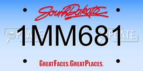 1MM681 South Dakota License Plate