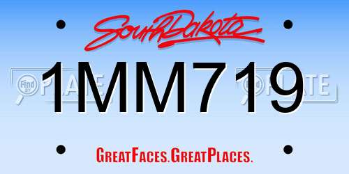 1MM719 South Dakota License Plate