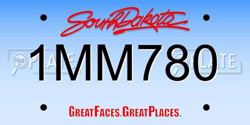 1MM780 South Dakota License Plate