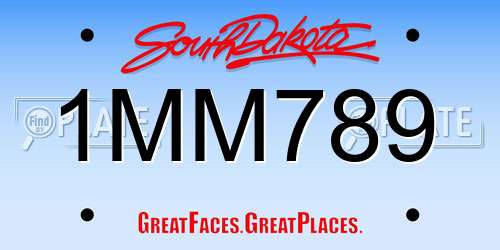 1MM789 South Dakota License Plate