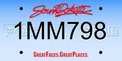 1MM798 South Dakota License Plate