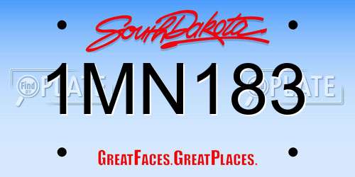 1MN183 South Dakota License Plate
