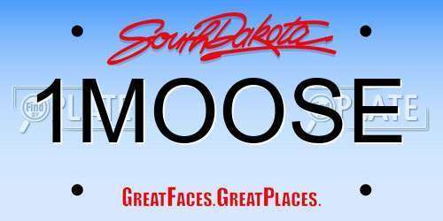 1MOOSE South Dakota License Plate