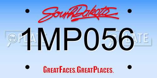 1MP056 South Dakota License Plate