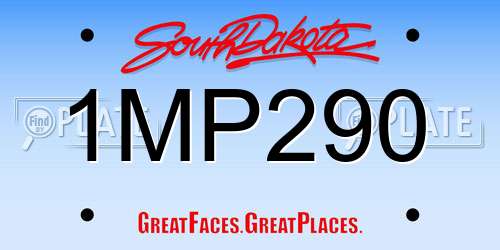 1MP290 South Dakota License Plate