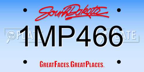 1MP466 South Dakota License Plate