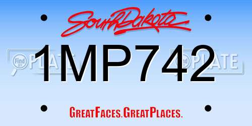 1MP742 South Dakota License Plate
