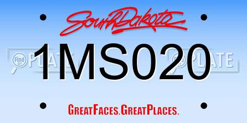 1MS020 South Dakota License Plate