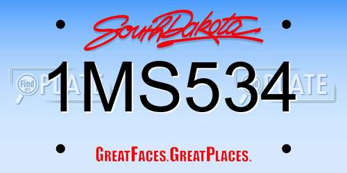 1MS534 South Dakota License Plate