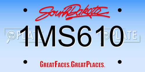 1MS610 South Dakota License Plate