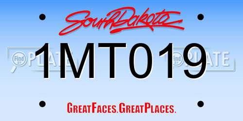1MT019 South Dakota License Plate