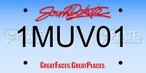 1MUV01 South Dakota License Plate