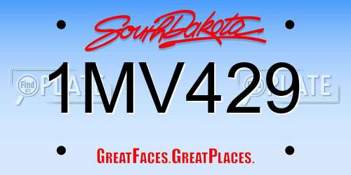 1MV429 South Dakota License Plate