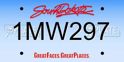 1MW297 South Dakota License Plate