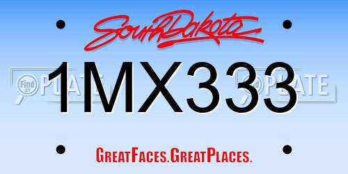 1MX333 South Dakota License Plate