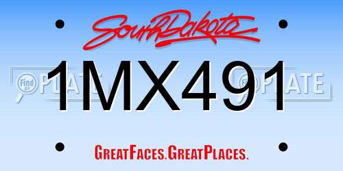 1MX491 South Dakota License Plate