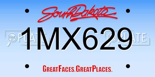 1MX629 South Dakota License Plate