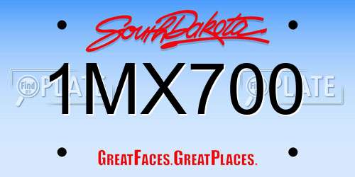 1MX700 South Dakota License Plate