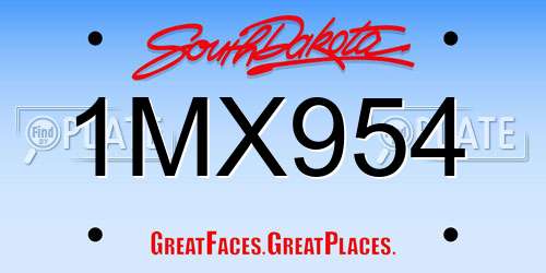 1MX954 South Dakota License Plate